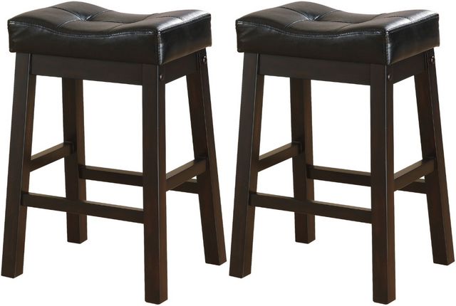 Coaster® Donald Set of 2 Black And Cappuccino Upholstered Counter Height Stools