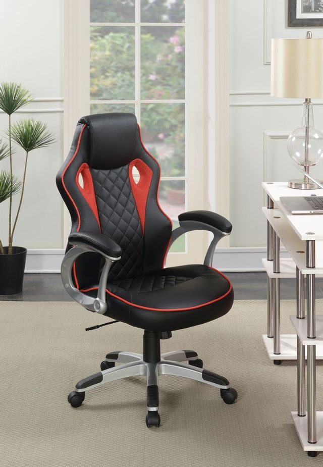 Coaster® Black And Red Upholstered Office Chair-1