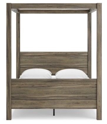 Signature Design by Ashley® Shallifer Brown Queen Canopy Bed-3