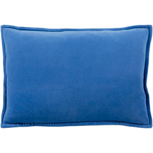 Surya Cotton Velvet Dark Blue 18"x18" Pillow Shell with Polyester Insert-1