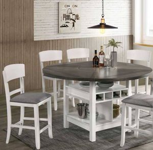 Furniture of America® Stacie 5-Piece Gray/White Counter-Height Dining Set
