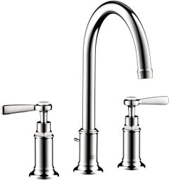 AXOR Montreux Chrome Widespread Faucet 180 with Lever Handles and Pop-Up Drain, 1.2 GPM