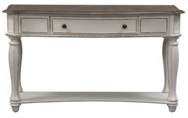 Liberty Magnolia Weathered Bark Sofa Table with  Antique White Base-1