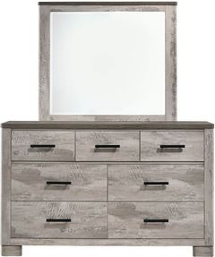Elements International Millers Cove Gray Dresser with Mirror Set
