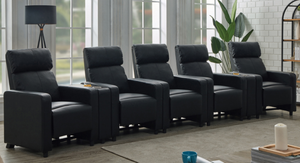 Coaster® Toohey 7-Piece Black Reclining Living Room Set