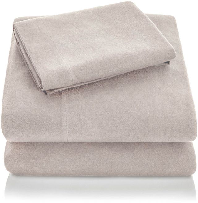 Malouf® Woven™ Portuguese Flannel Oatmeal Split King Sheet Set