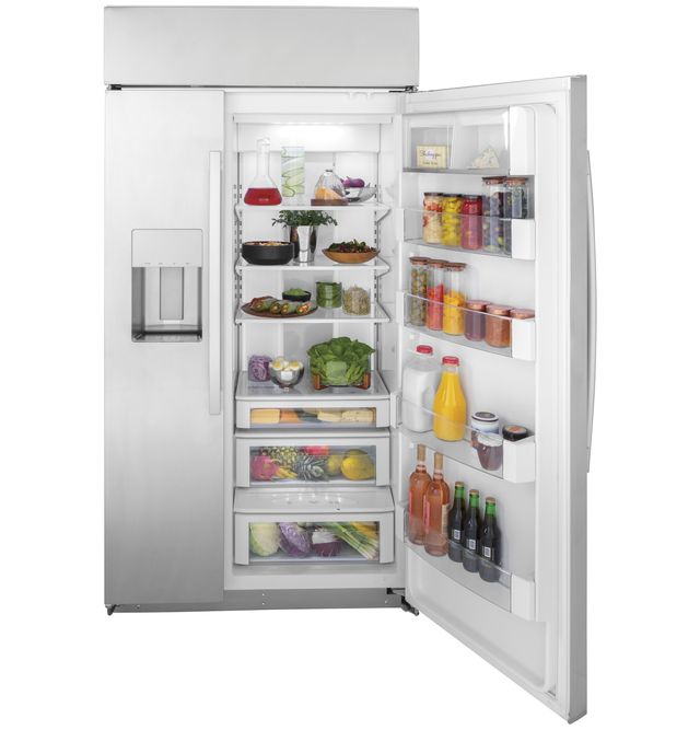 GE Profile™ 24.3 Cu. Ft. Stainless Steel Built In Side-by-Side Refrigerator-PSB42YSNSS-3