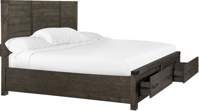 Magnussen Home® Abington Weathered Charcoal King Panel Storage Bed-0