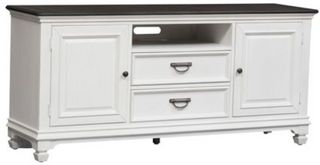 Liberty Allyson Park Wirebrushed White 66" TV Console