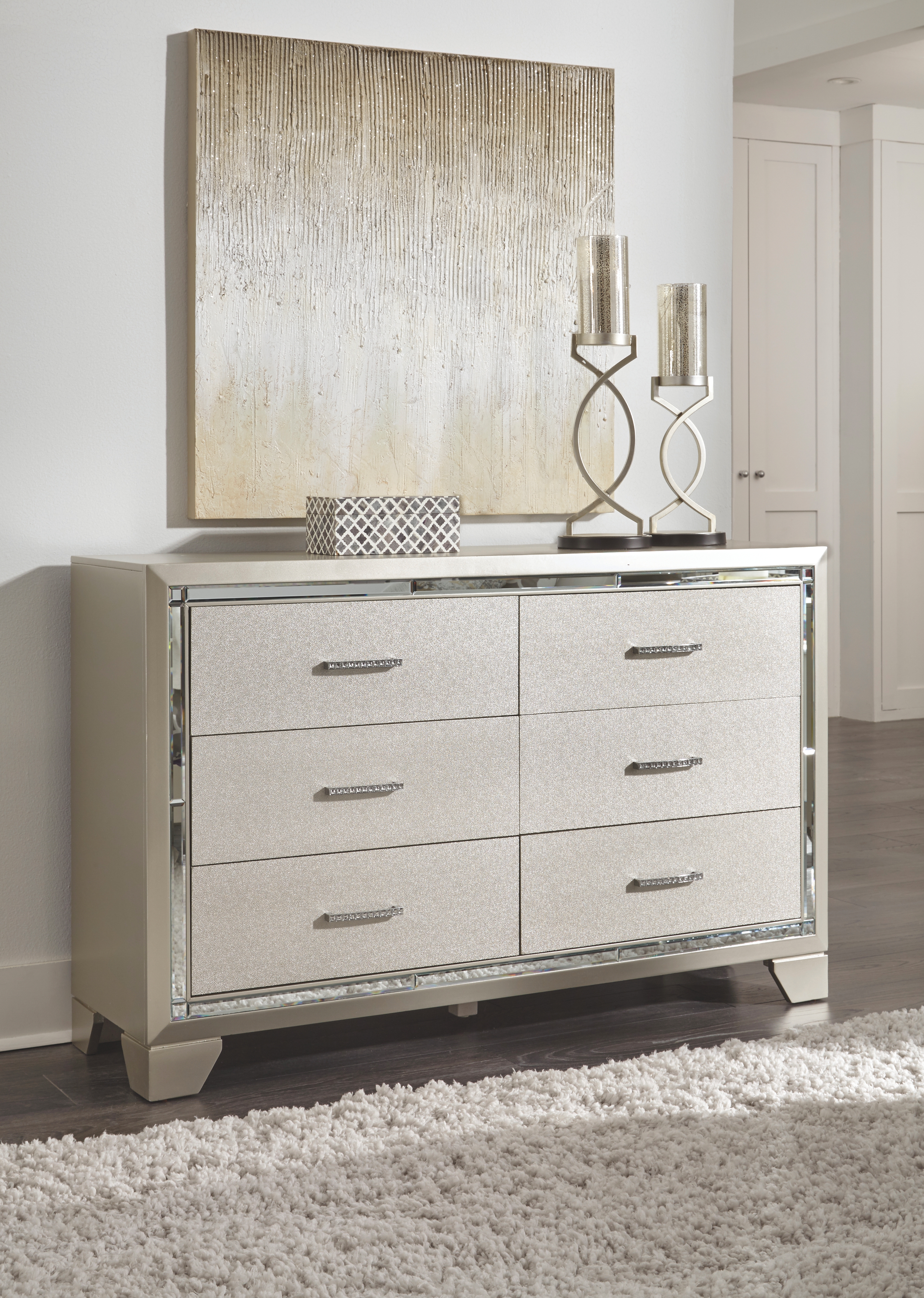 Signature Design By Ashley® Lonnix Silver 6 Drawer Dresser-B410-21 ...