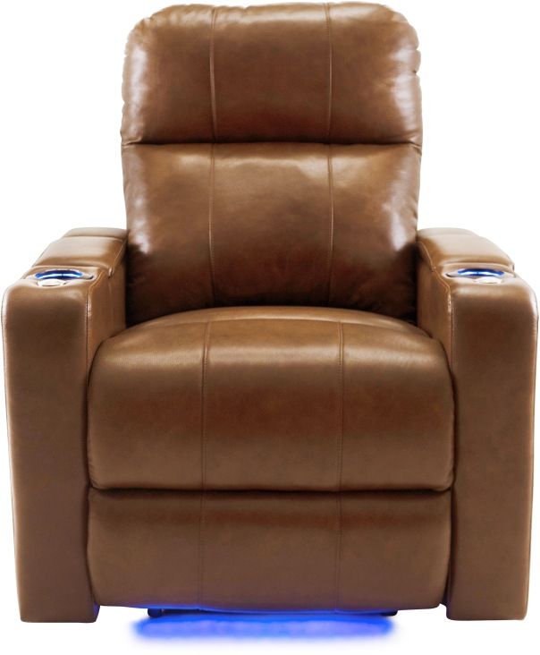 RowOne Prestige Home Entertainment Seating Brown 2-Arm Power Recliner 0