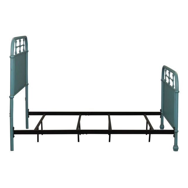 Liberty Vintage Blue Metal Full Bed with Rails-3