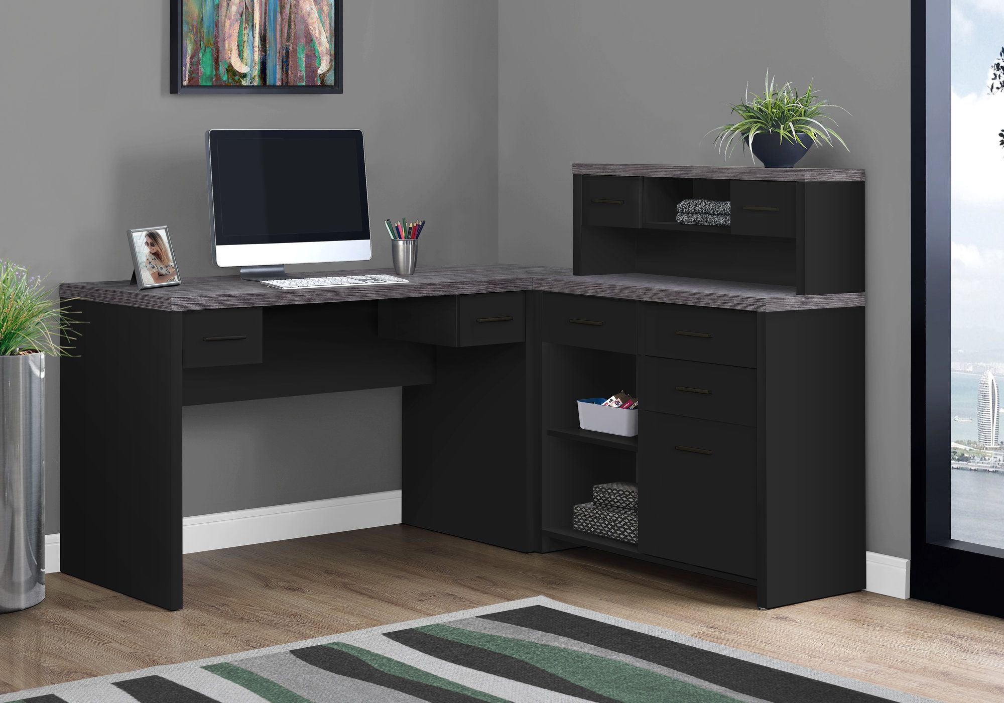 Black l Shape Desk