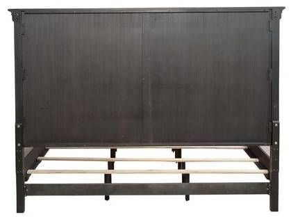 Liberty Allyson Park Wirebrushed Black Forest King Panel Bed-3