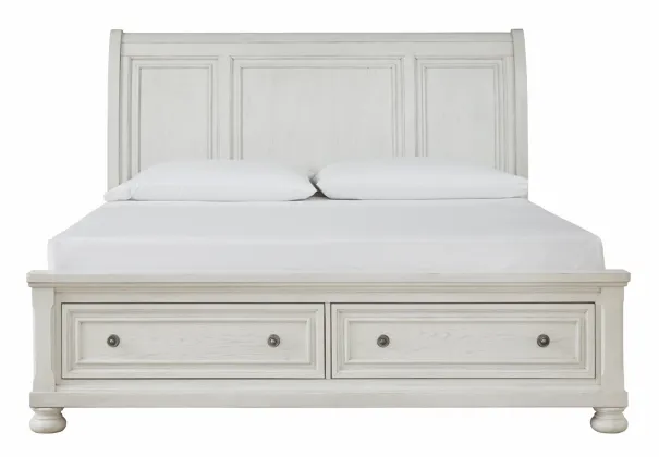 Signature Design by Ashley® Robbinsdale Antique White King Sleigh Bed with Storage 2