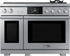 Dacor® Transitional 48" Silver Stainless Pro Style Dual Fuel Natural Gas/Liquid Propane Range
