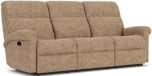 Flexsteel® Davis Beige/Tan Pewter Reclining Sofa