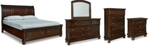Millennium® by Ashley Porter 5-Piece Rustic Brown California King Sleigh Bed Set