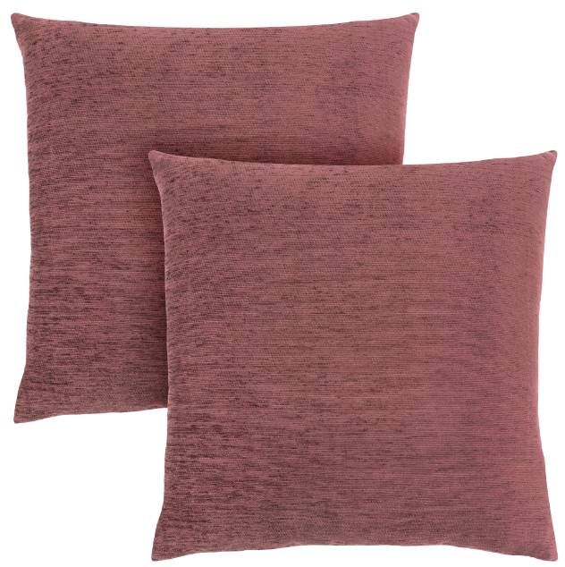 Monarch Specialties I 9301 Solid Dusty Rose 18x18 Pillow - Set of 2