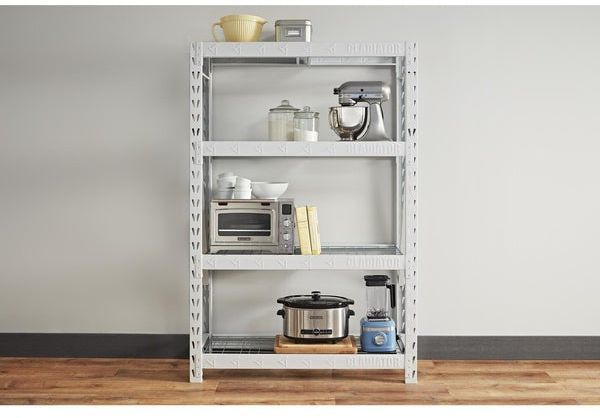 Gladiator® 48" White Wide Heavy Duty Rack with Four 18" Deep Shelves 6
