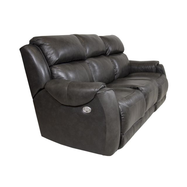 Southern Motion Valentino Slate Leather Power Reclining Sofa with Power Headrests-1