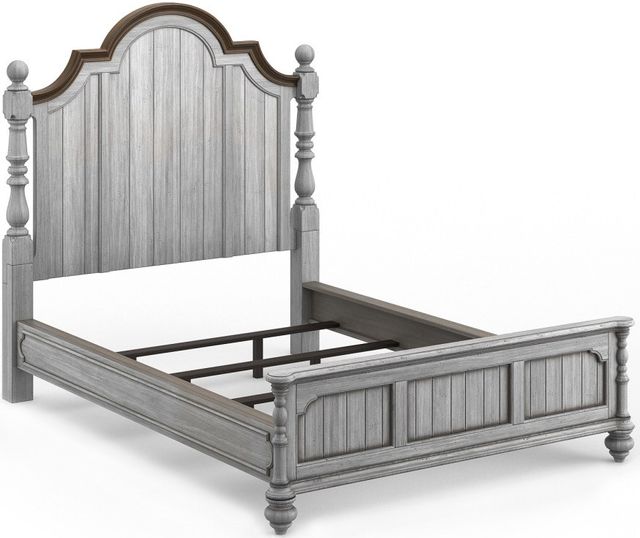 Flexsteel® Plymouth® Distressed Graywash Queen Panel Bed 1
