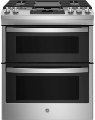 GE® 30" Stainless Steel Slide In Gas Double Oven Range