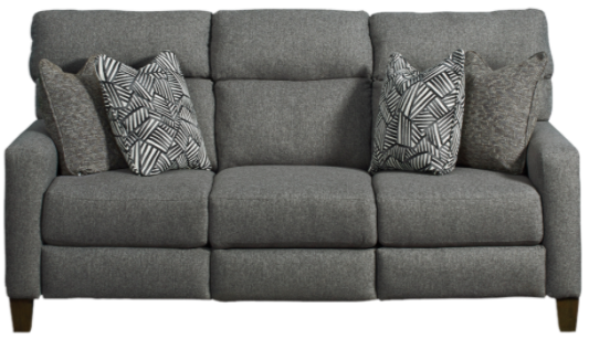 Southern Motion™ Mt. Vernon Gray Power Headrest Sofa With Pillows