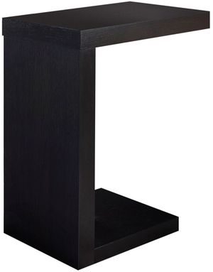 Accent Table, C-Shaped, End, Side, Snack, Living Room, Bedroom, Laminate, Brown, Contemporary, Modern