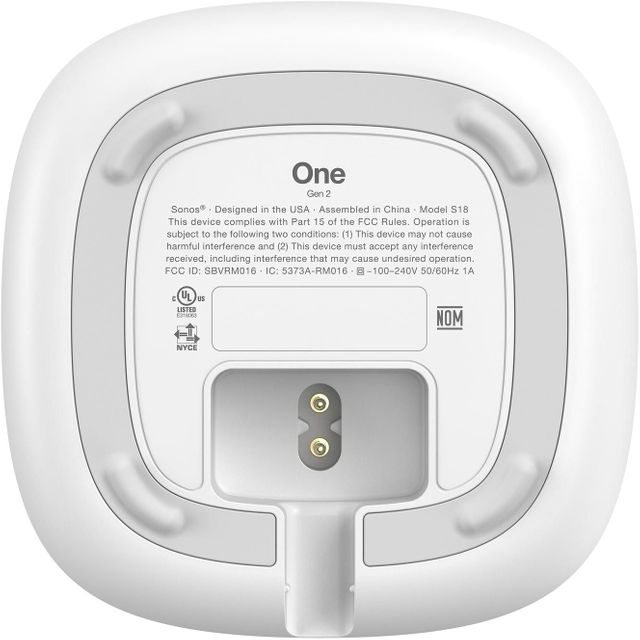 Sonos One (Gen 2) White Voice Controlled Smart Speaker 5