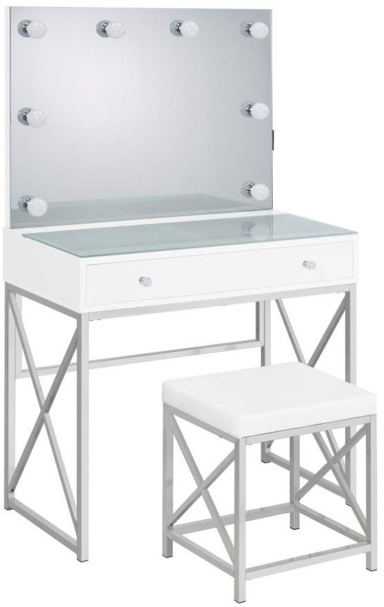 Ainsley Vanity Desk ~ Crisp White – Hives and Honey