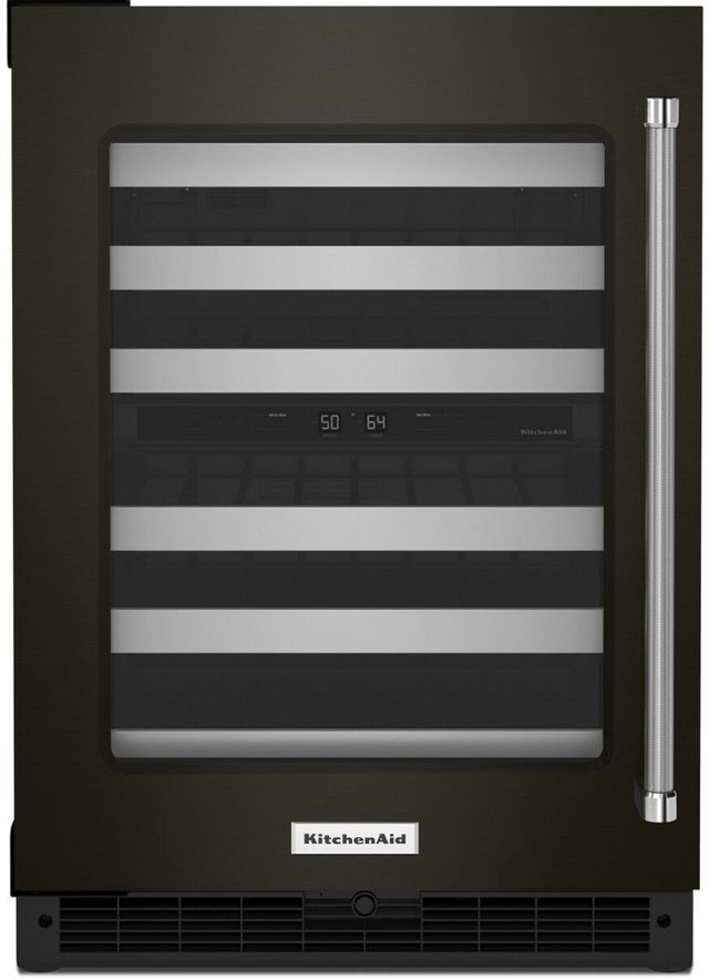 KitchenAid® 24" Black Stainless Steel Wine Cooler-0