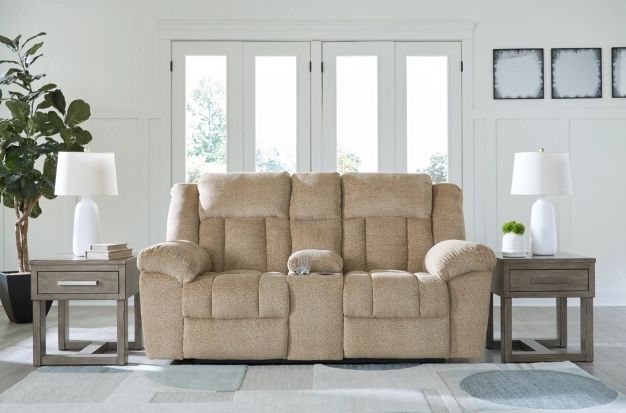 Signature Design By Ashley® Tip-Off Wheat Power Reclining Loveseat ...