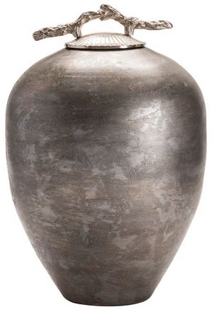 Crestview Collection Morrow Grey Large Urn with Branch Handle