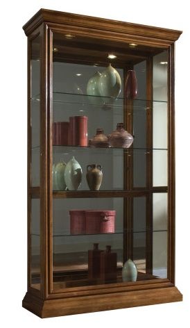 Pulaski PFC Curios Golden Oak Brown 4 Shelf Curio Cabinet 0