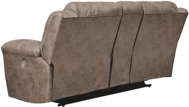 Signature Design by Ashley® Stoneland Fossil Double Reclining Power Loveseat with Console 1