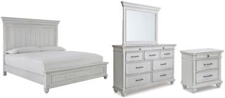 Benchcraft® Kanwyn 4-Piece Whitewash Queen Panel Bed Set