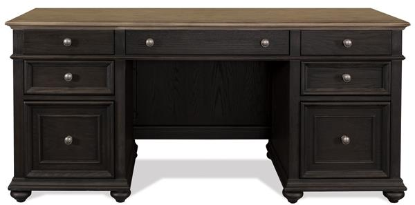 Riverside Furniture Regency Antique Oak/Matte Black Credenza Desk-1