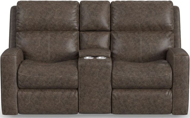 Flexsteel® Score Power Reclining Loveseat with Console and Power Headrests and Lumbar-1