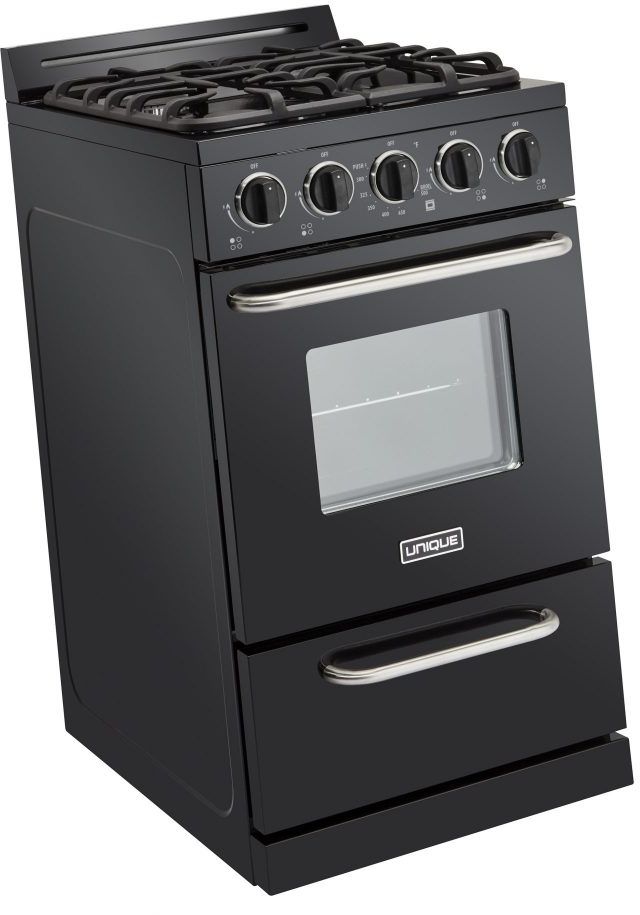 Unique® Appliances Classic 20" Black Freestanding Liquid Propane Gas Range 3