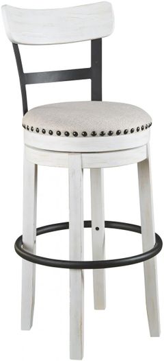 Signature Design by Ashley® Valebeck White Tall Upholstered Swivel Bar Stool - Set of 2