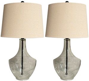 Signature Design by Ashley® Gregsby Set of 2 Clear/Black Table Lamp Set