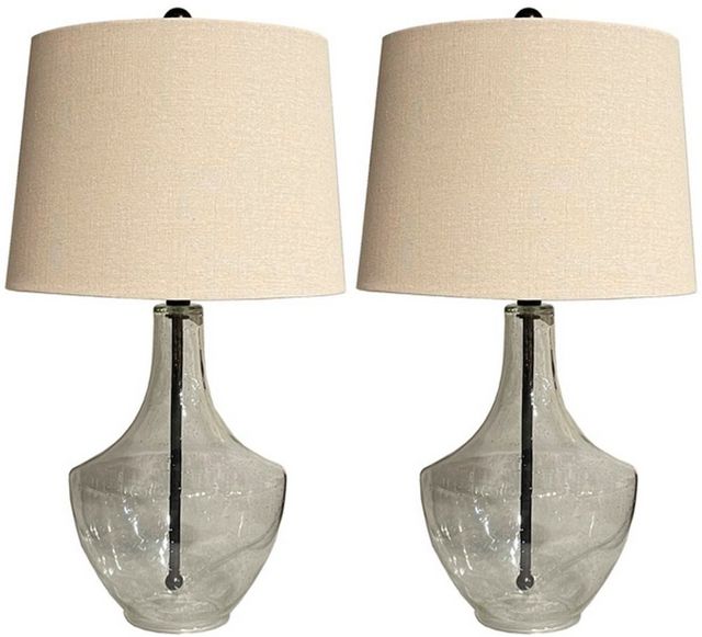 Signature Design by Ashley® Gregsby 2-Piece Clear/Black Table Lamp Set-0