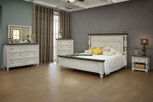 International Furniture Stone Wood 4 Piece Queen Bed Set
