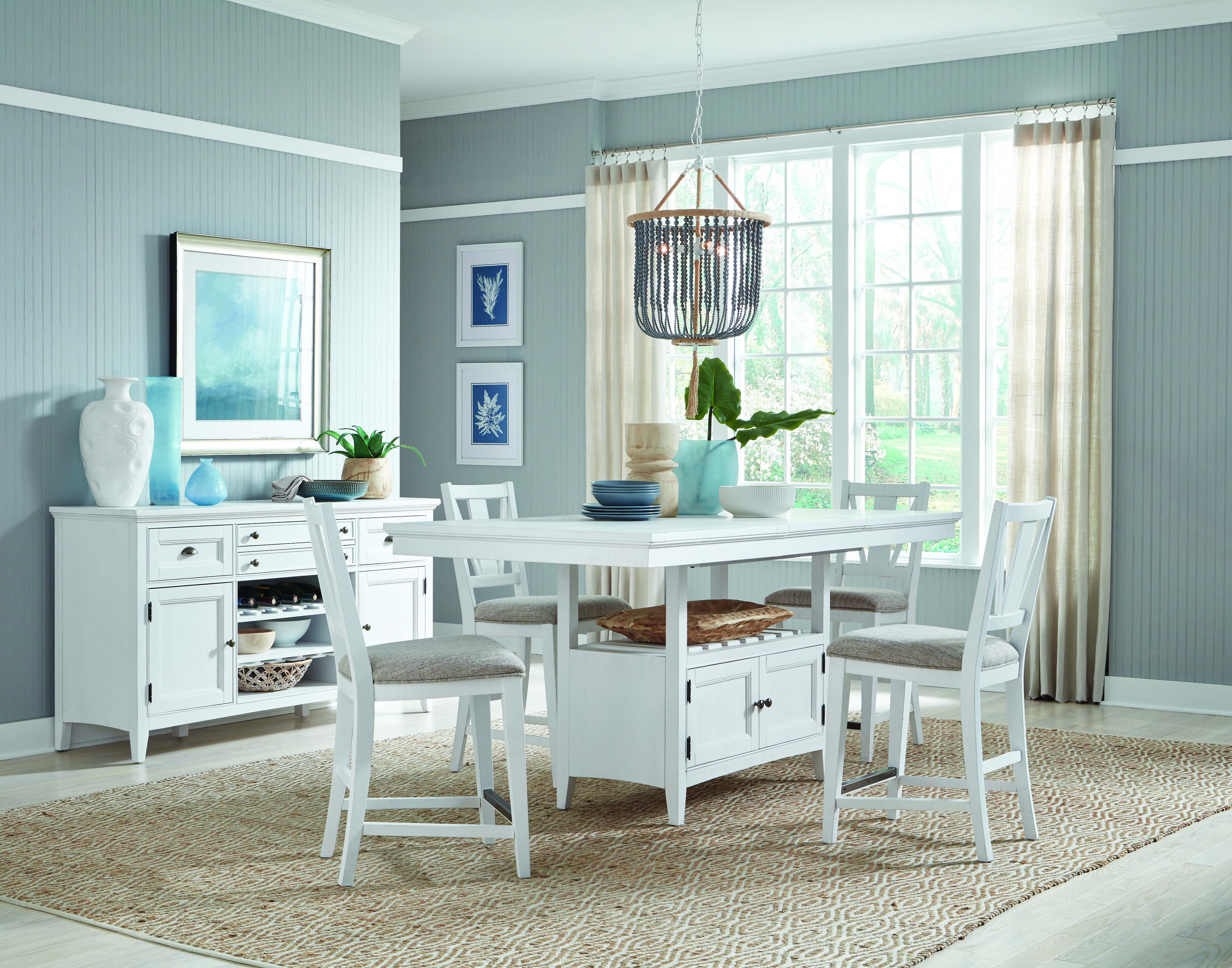 white pub height dining set