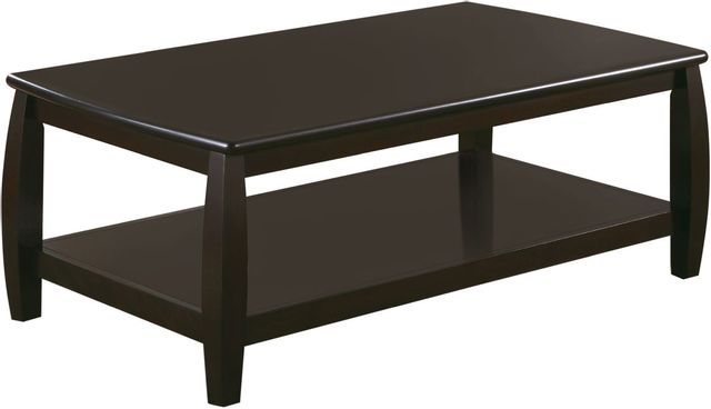 * Coaster® Espresso Rectangular Coffee Table With Lower Shelf