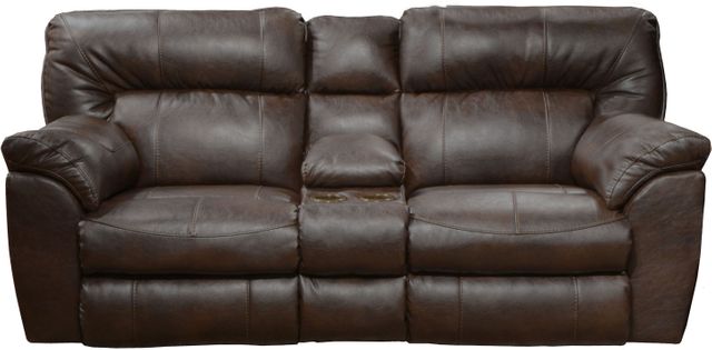 Catnapper® Nolan Reclining Extra Wide Console Loveseat with Storage and Cupholders 1