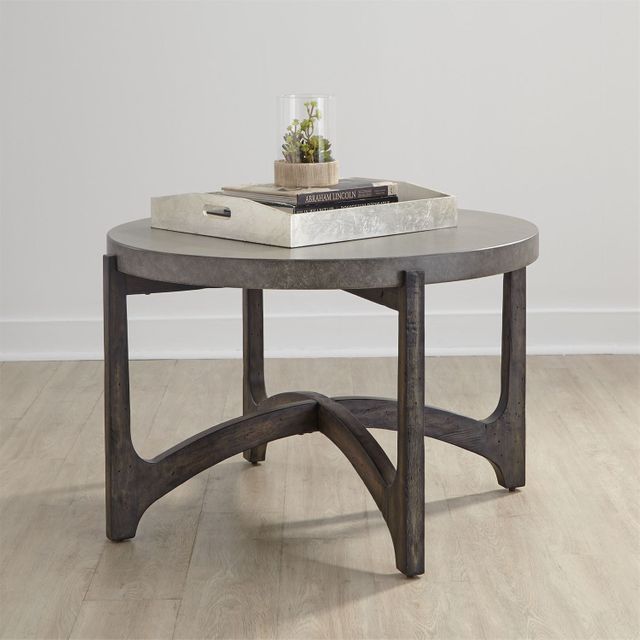 Liberty Furniture Rustic Brown Round Cocktail Table-3