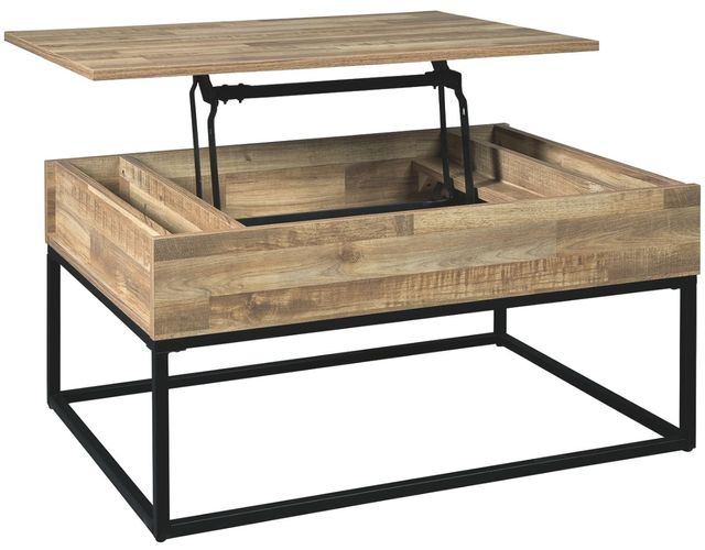 Signature Design by Ashley® Gerdanet Natural Lift-Top Coffee Table-2