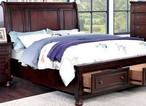 Furniture of America® Wells Dark Cherry King Sleigh Bed